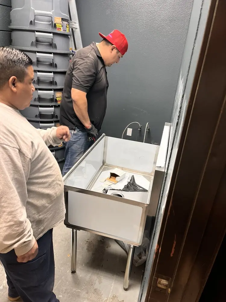 Commercial plumbing and sink installation in Webster